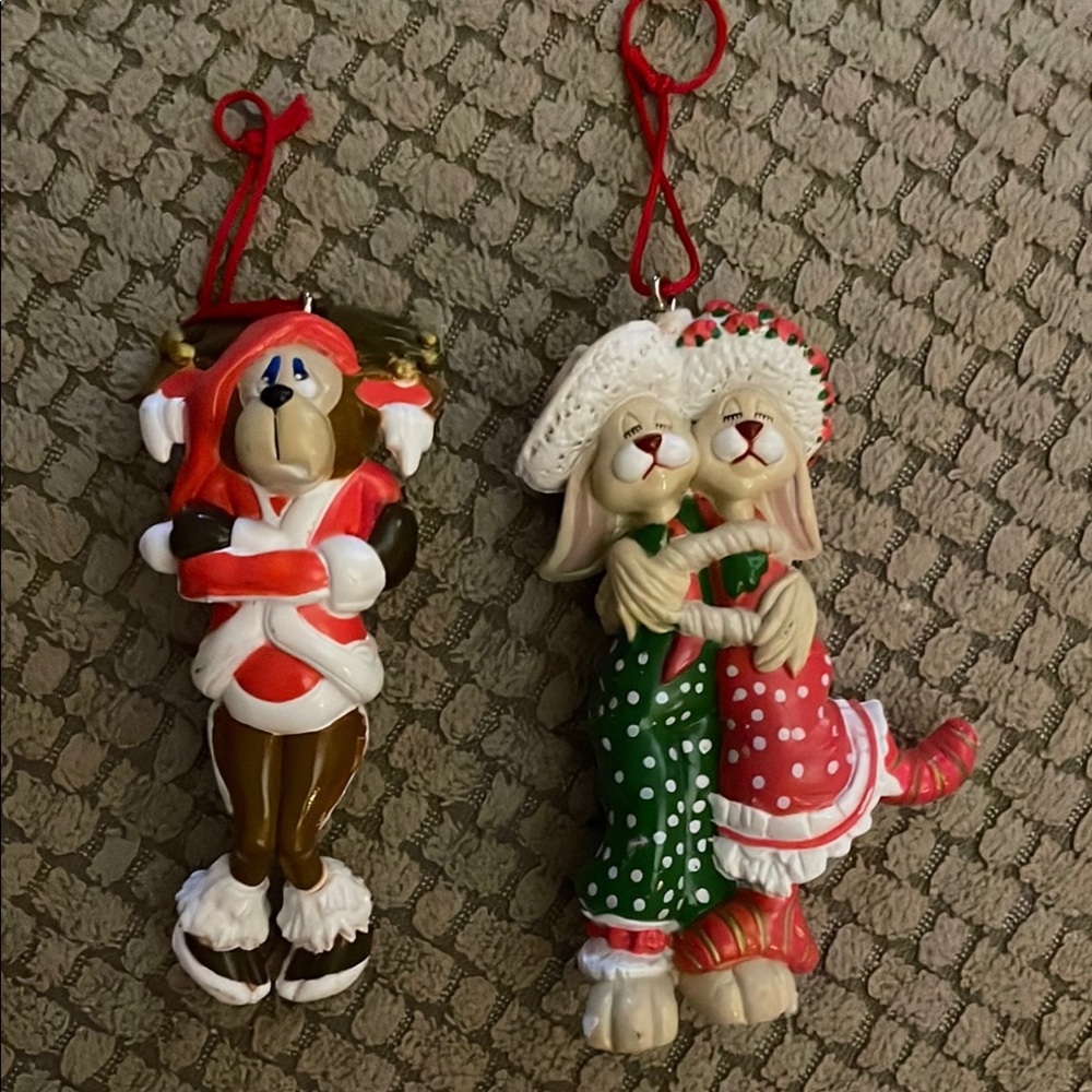 Vintage House of Lloyd Christmas Ornaments Acrylic 1999 Lot of 2
